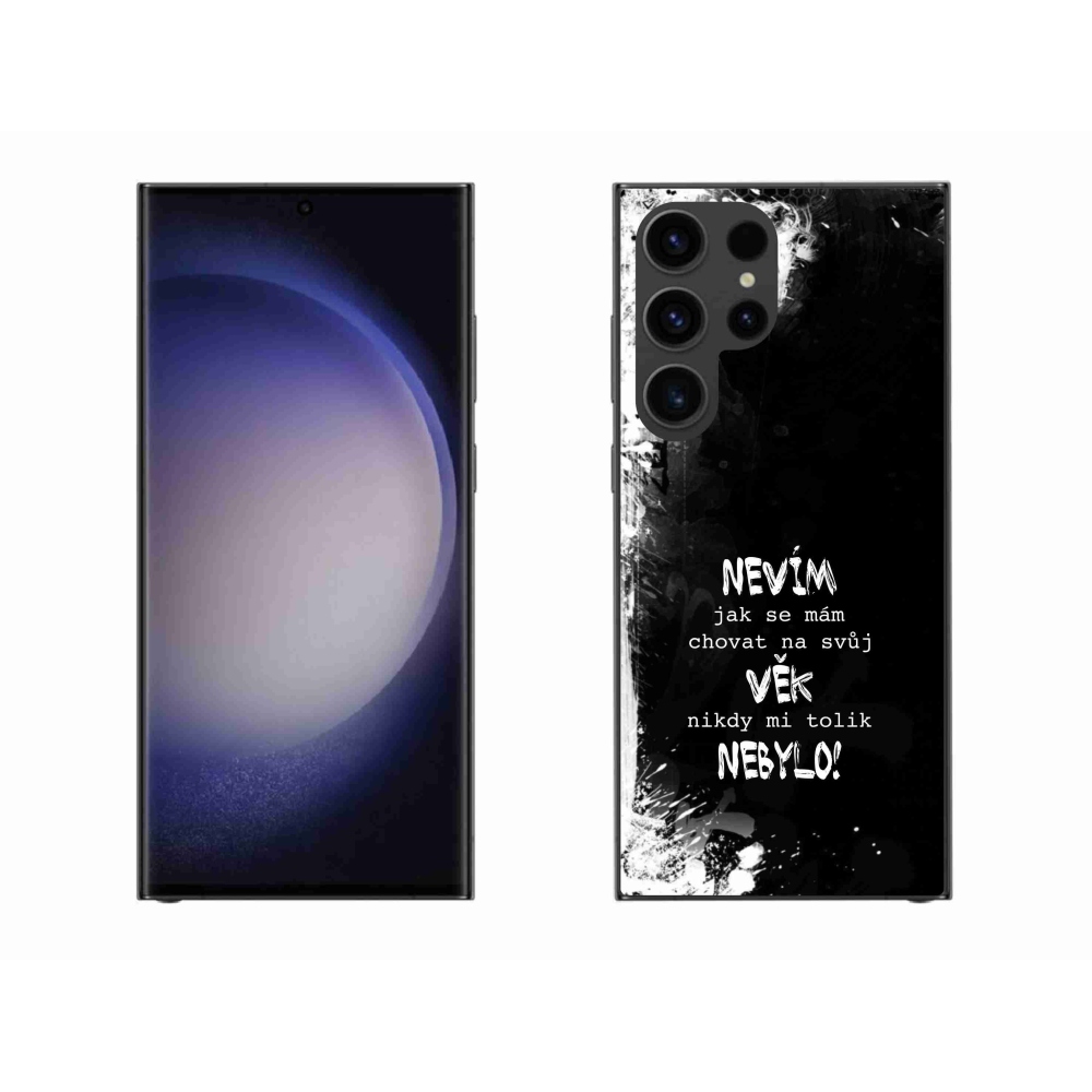 Gél borító mmCase Samsung Galaxy S23 Ultra 5G - vicces szöveg 14 fekete háttér