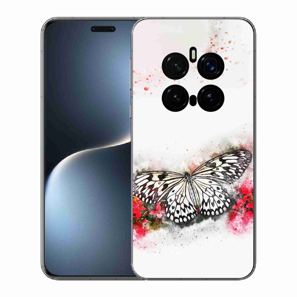 Zselés borítás mmCase a Honor Magic 7 Pro 5G készülékhez - fekete-fehér pillangó