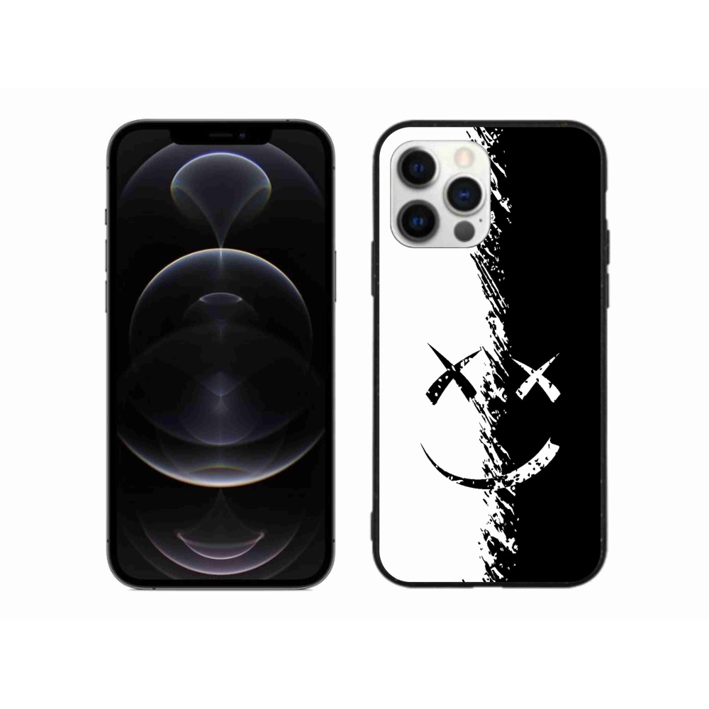 Zselés borítás mmCase iPhone 12 Pro Max készülékhez - fekete-fehér mosolygó