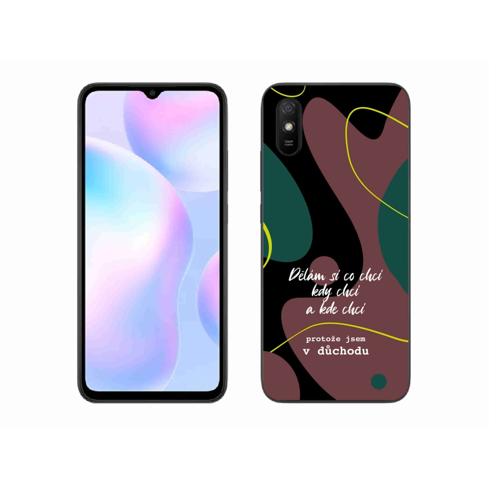 Gél borító mmCase a Xiaomi Redmi 9A számára - vicces szöveg 10 fekete háttérrel