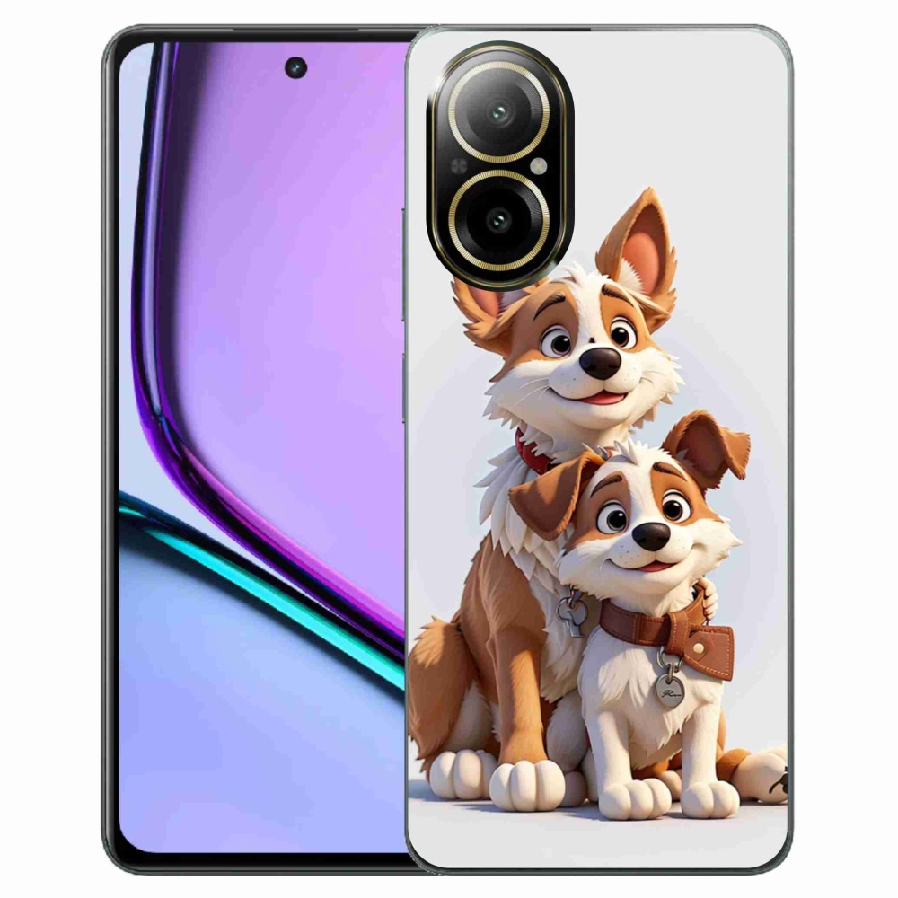 Gél borítás mmCase a Realme C67 készülékhez - kutyák rajzolása