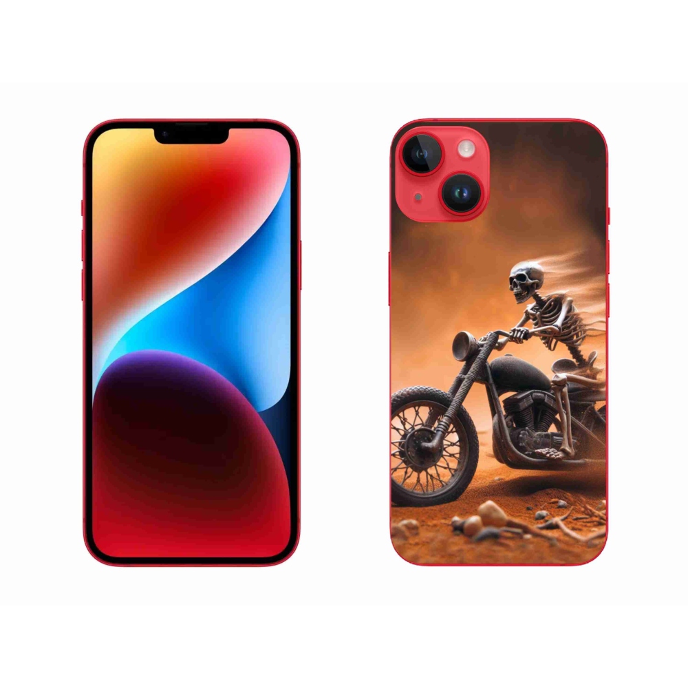 Zselés borítás mmCase iPhone 14 Plus készülékhez - csontváz motorkerékpáron