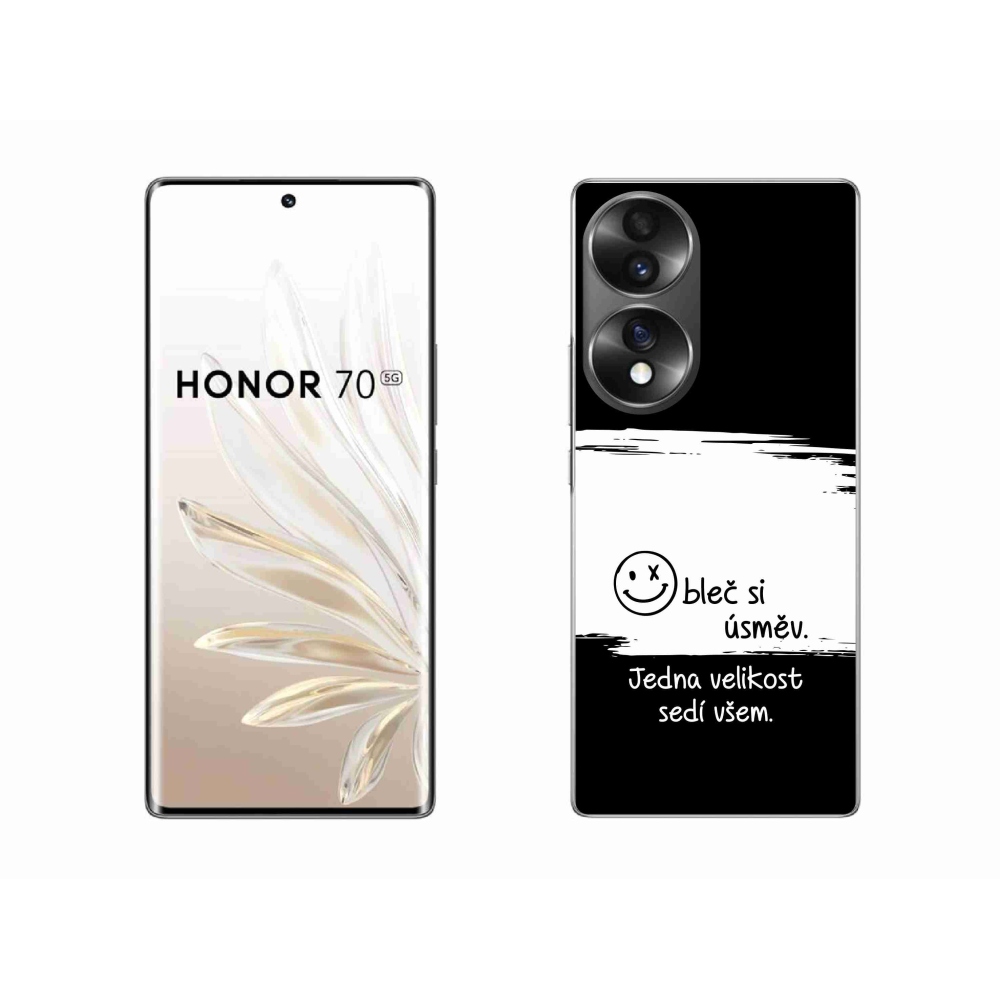 Gél borító mmCase a Honor 70-hez - vicces szöveg 8 fekete-fehér háttérrel