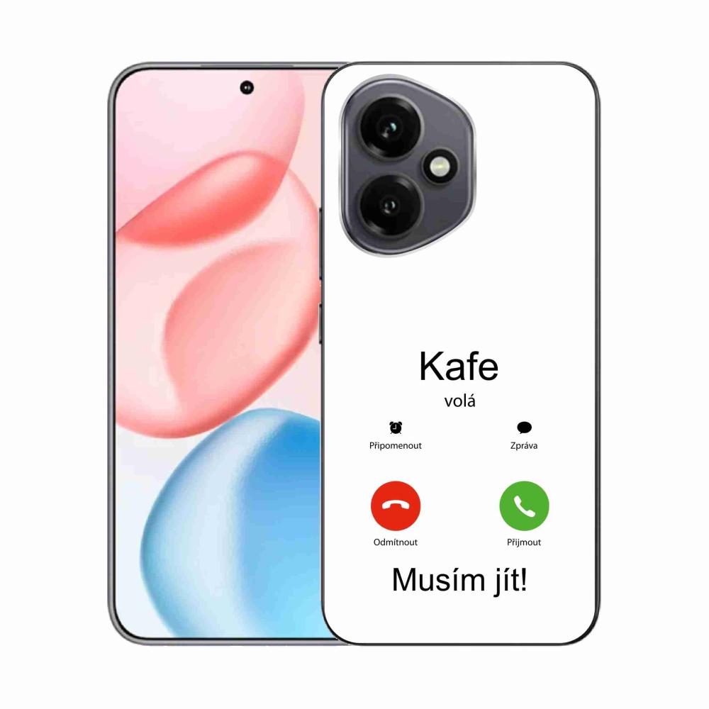 Zselés borító mmCase a Honor 400-hoz - kávé hívások fehér háttérrel