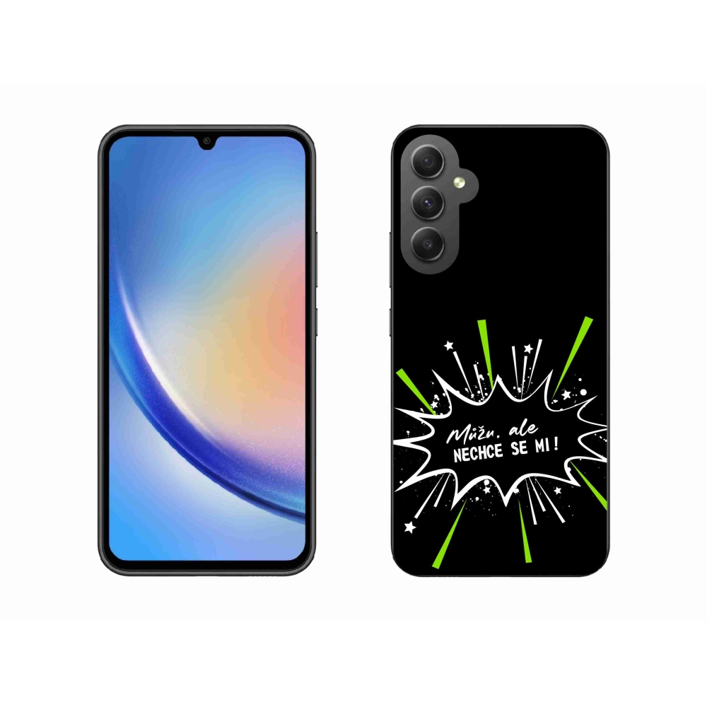 Gél borító mmCase Samsung Galaxy A34 5G - vicces szöveg 11 fekete háttér