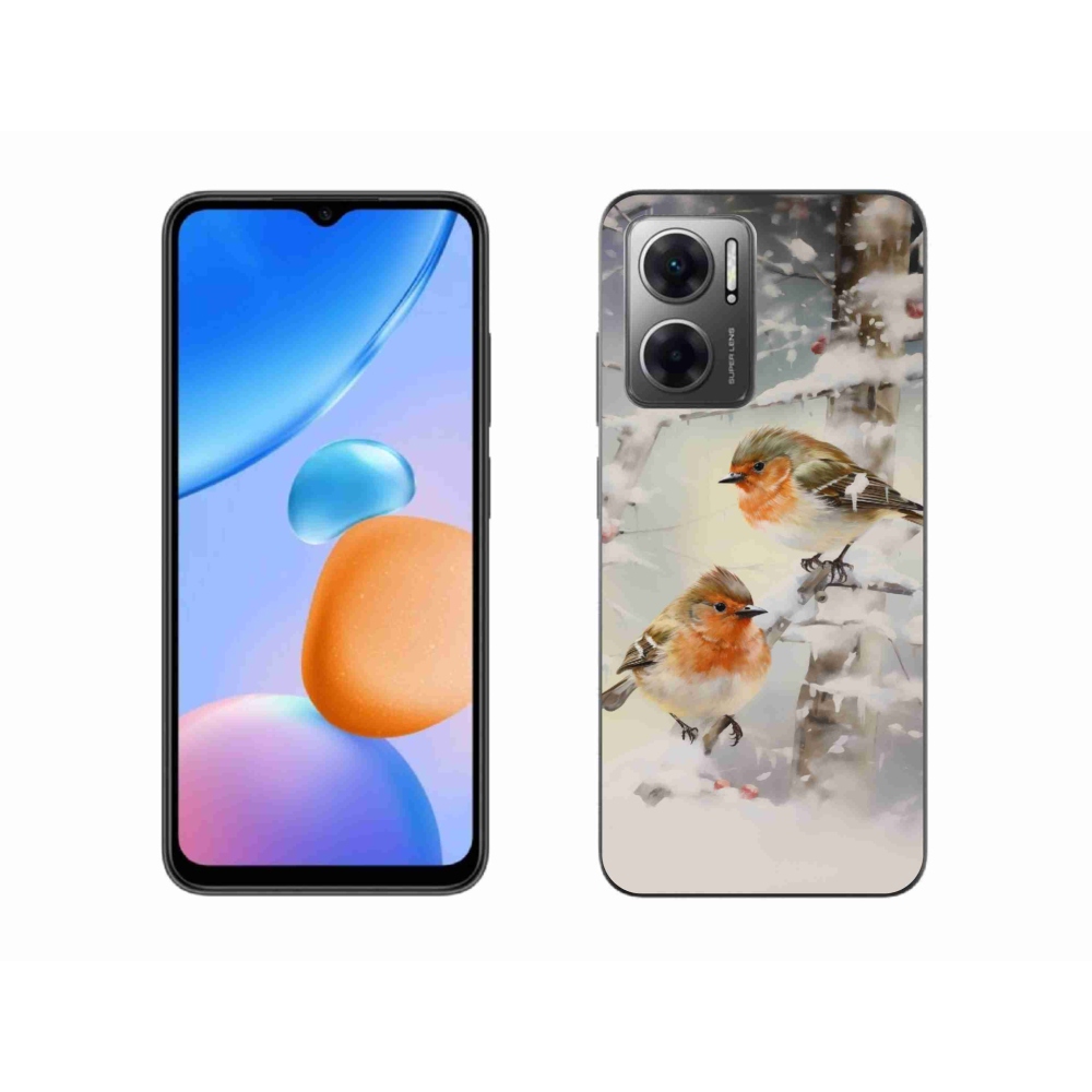 Gél borítás mmCase a Xiaomi Redmi 10 5G-hez - madarak télen