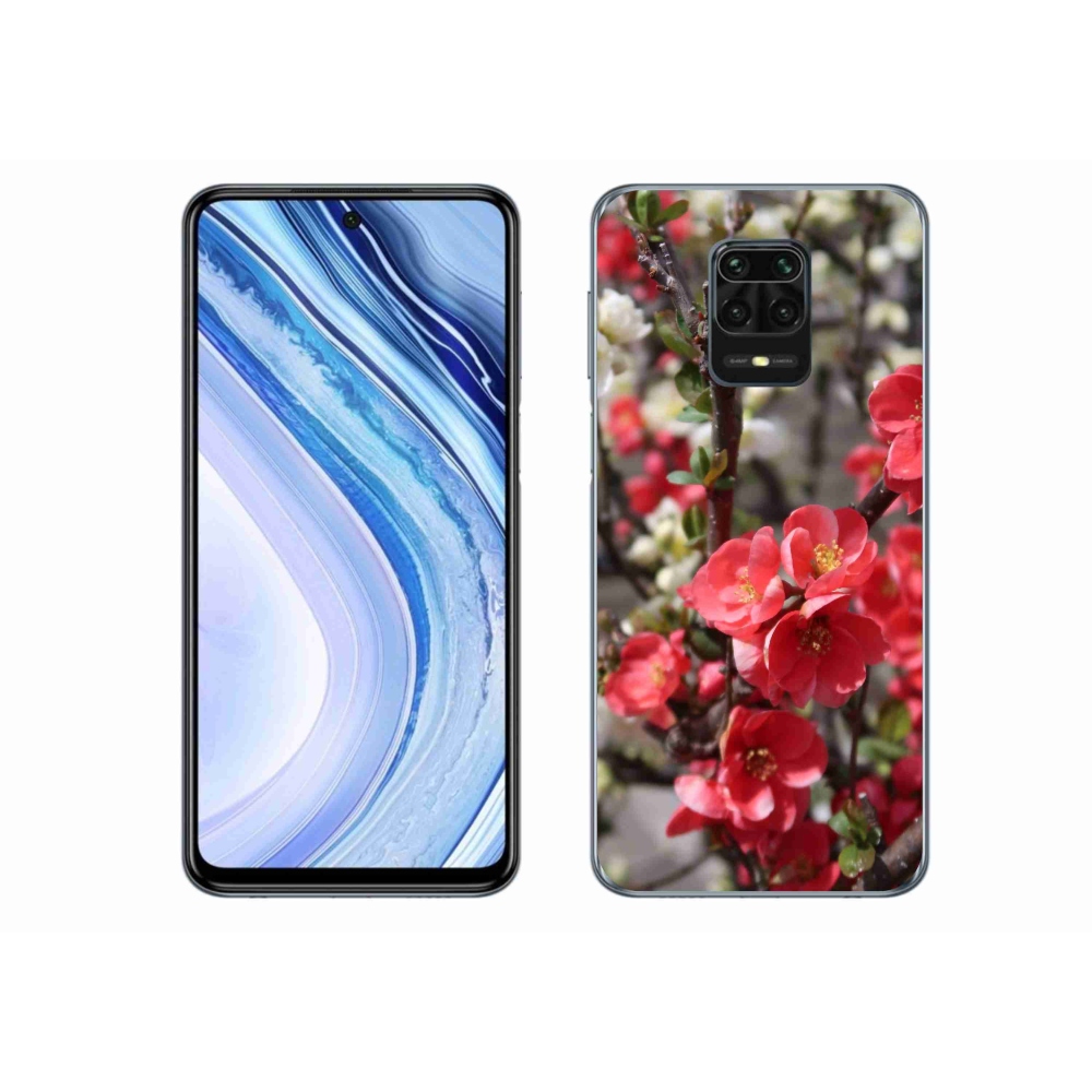 Gél borítás mmCase a Xiaomi Redmi Note 9 Pro számára - piros virágok
