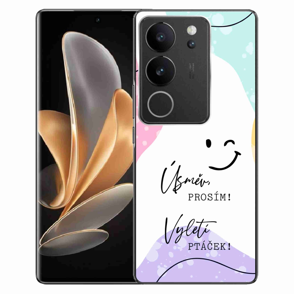 Gél borító mmCase a Vivo V29 5G-hez - vicces szöveg 4 fehér háttérrel