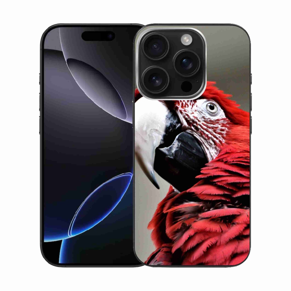 Gél tok mmCase iPhone 16 Pro készülékhez - papagáj ara piros