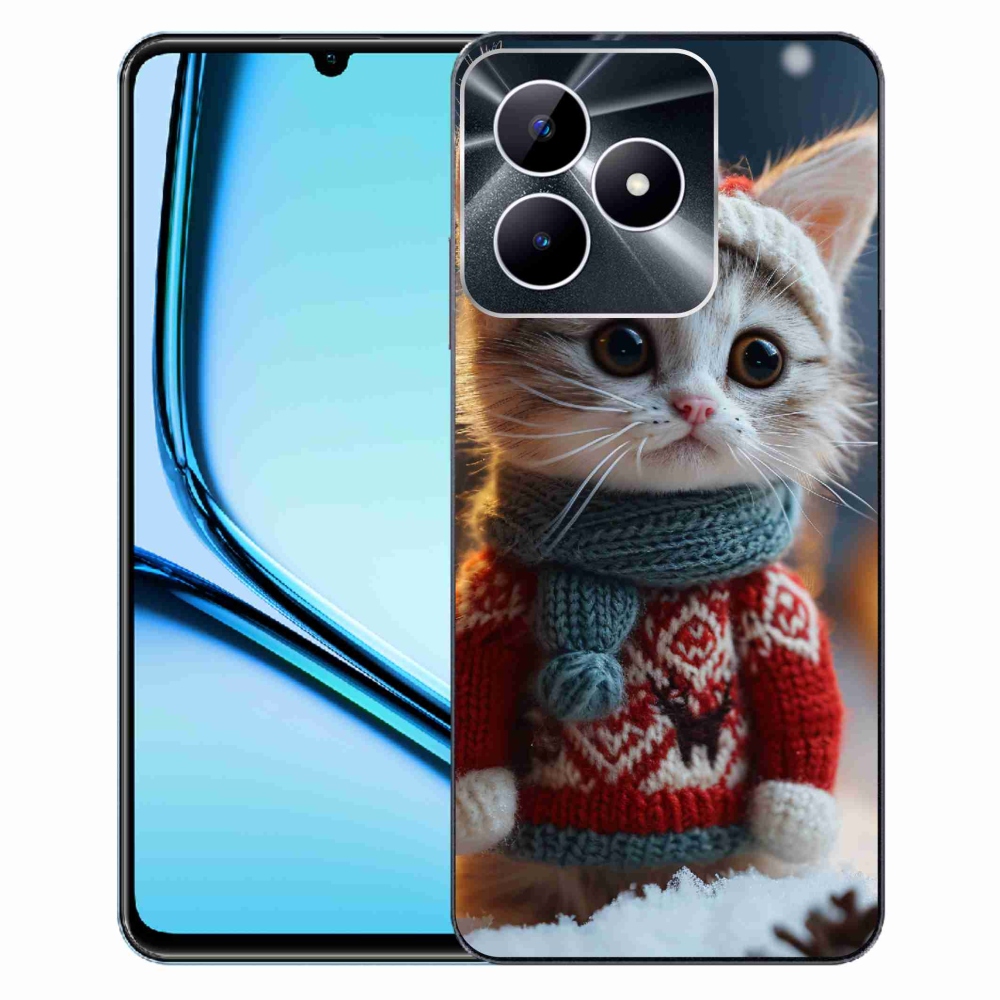 Gél borító mmCase a Realme Note 50 készülékhez - cica pulóverben