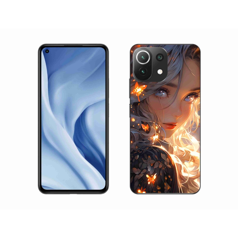 Gél borító mmCase a Xiaomi Mi 11 Lite 4G/5G-hez - lány és pillangók