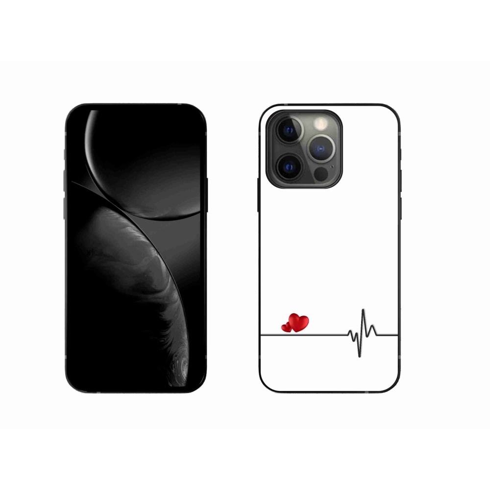 Gél borítás mmCase iPhone 13 Pro 6.1 készülékhez - szív és szívverés fehér háttérrel