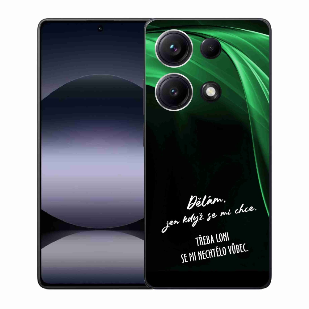 Gél borító mmCase a Xiaomi Redmi Note 14S-hez - vicces szöveg 12 fekete háttérrel