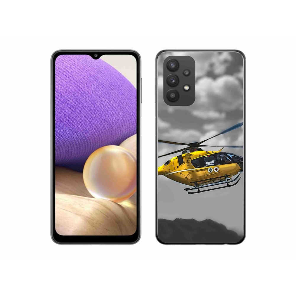 Gél védőhuzat mmCase Samsung Galaxy A32 5G - sárga helikopterhez