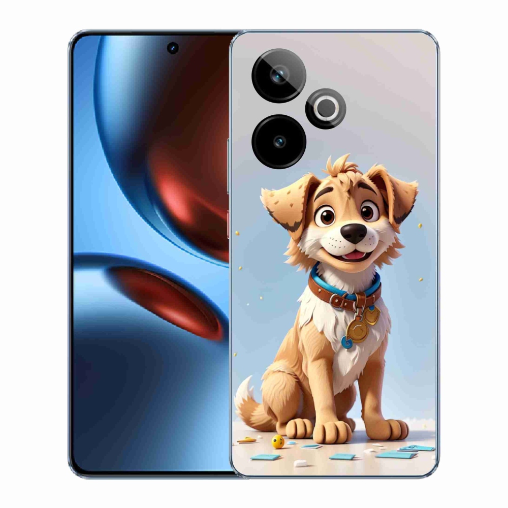 Rugalmas zselés tok mmCase képpel a Realme GT 7 5G/GT 7T 5G számára - rajzfilm kiskutya