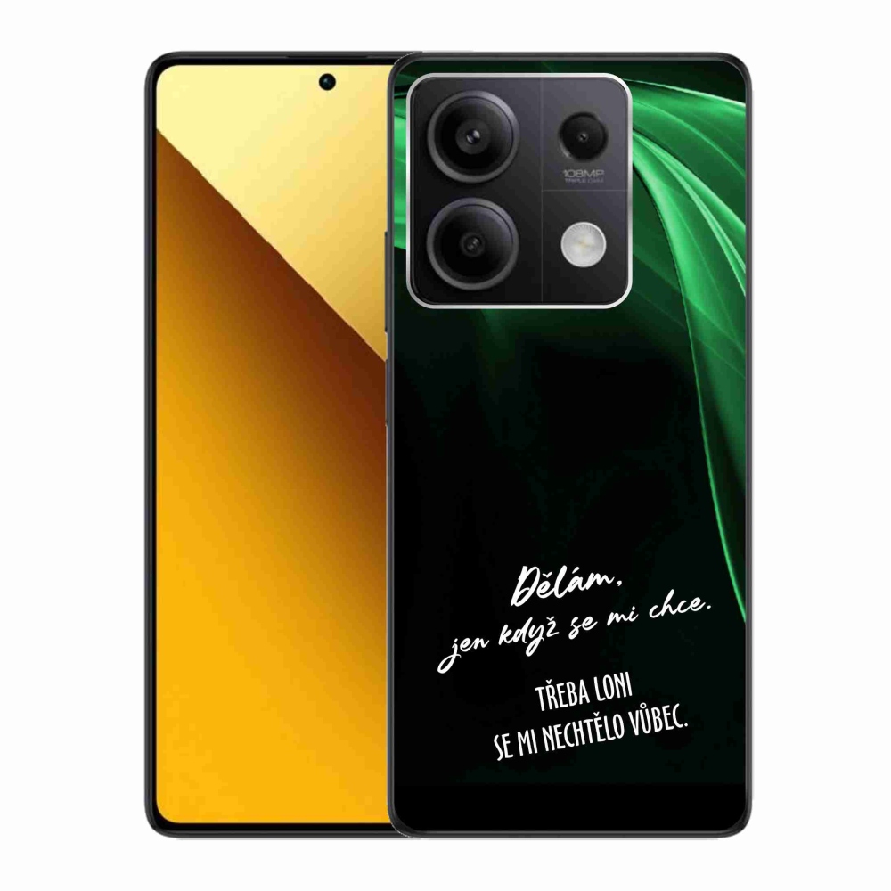 Gél borító mmCase a Xiaomi Redmi Note 13 5G-hez - vicces szöveg 12 fekete háttérrel