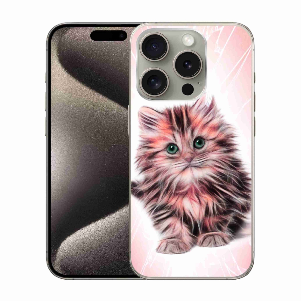 Gél borítás mmCase iPhone 15 Pro készülékhez - aranyos cica