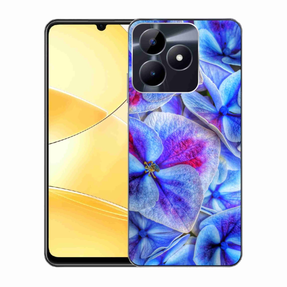 Zselés tok mmCase a Realme C51/C53 készülékhez - kék virágok 1