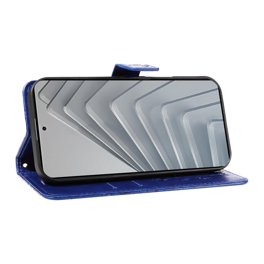 Nagy pillangó könyv tok a Xiaomi Redmi Note 14-hez - kék