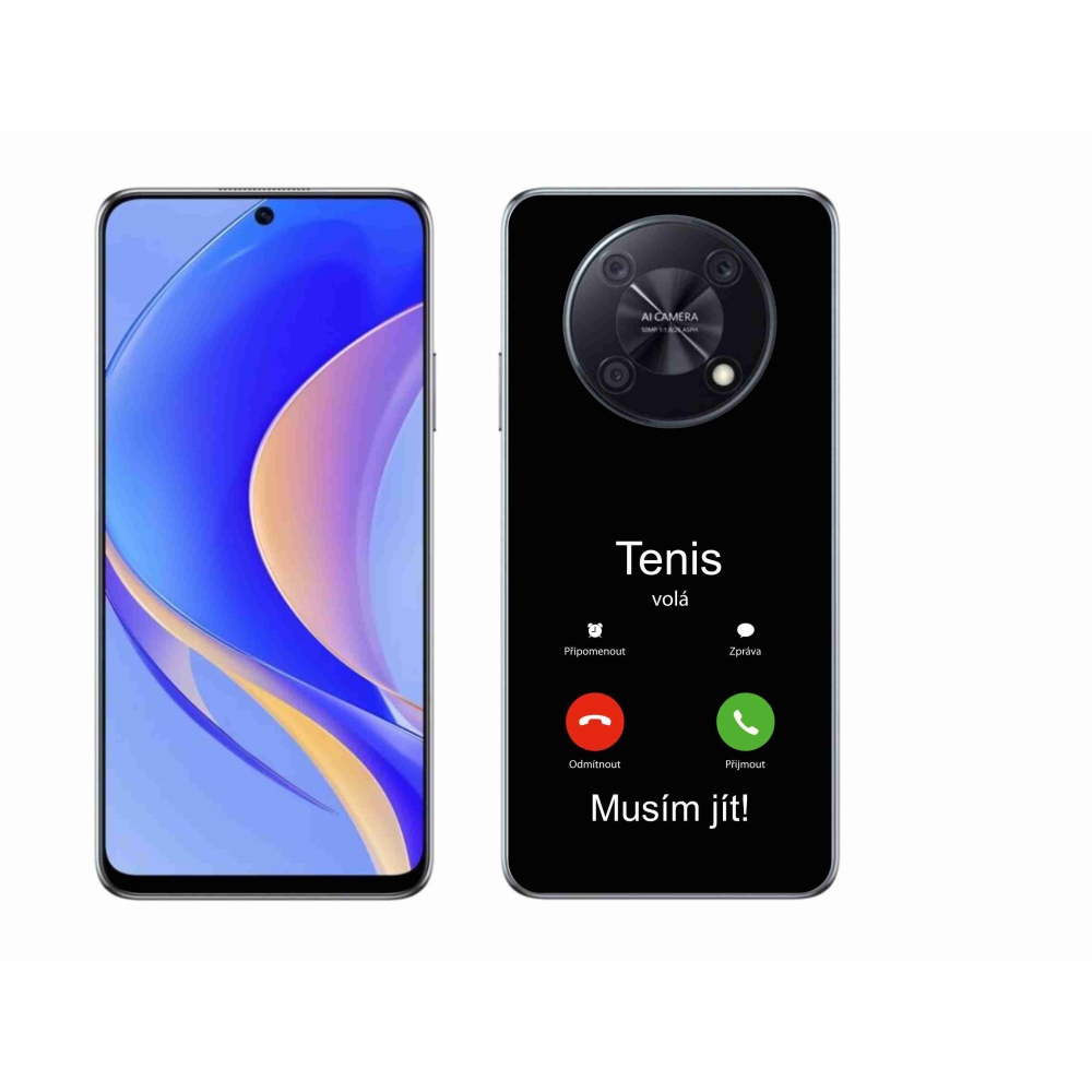 Gél borítás mmCase a Huawei Nova Y90-en - teniszhívások fekete háttérrel
