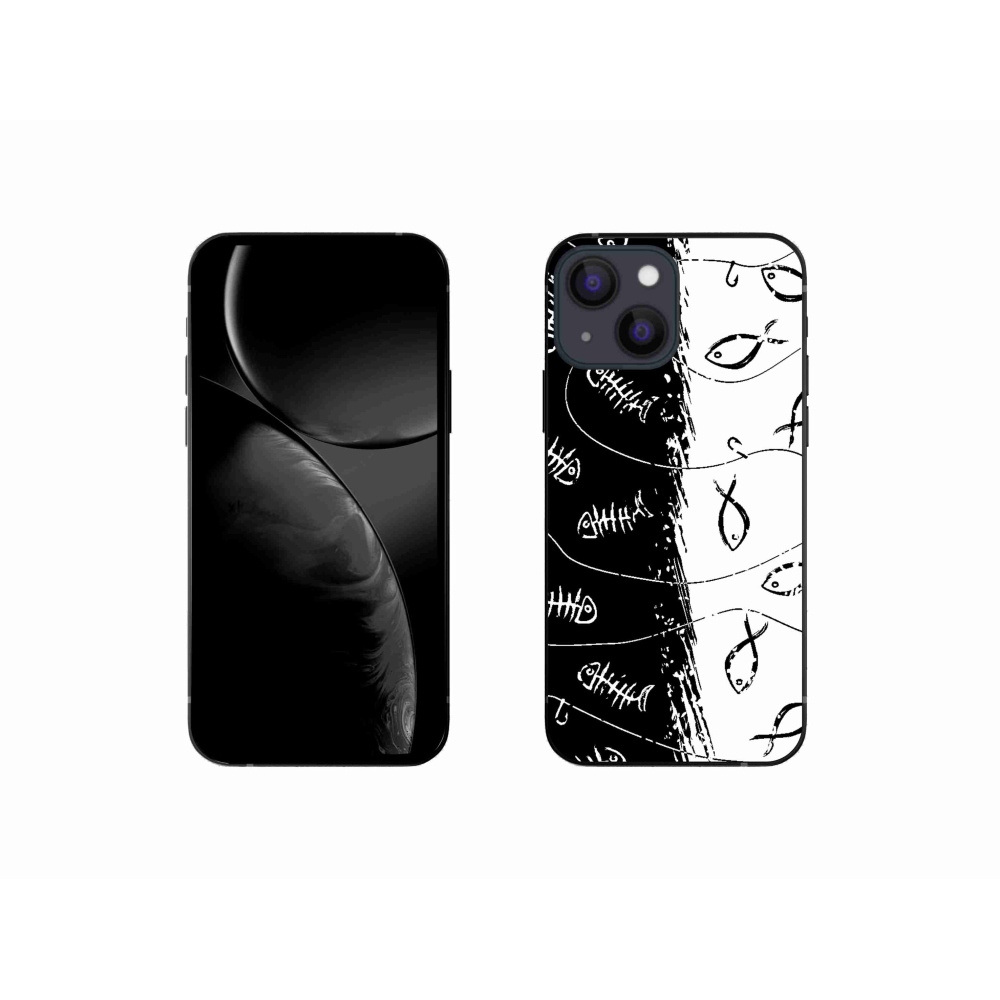 Zselés borítás mmCase iPhone 13 mini 5.4 - csontvázak és halak számára