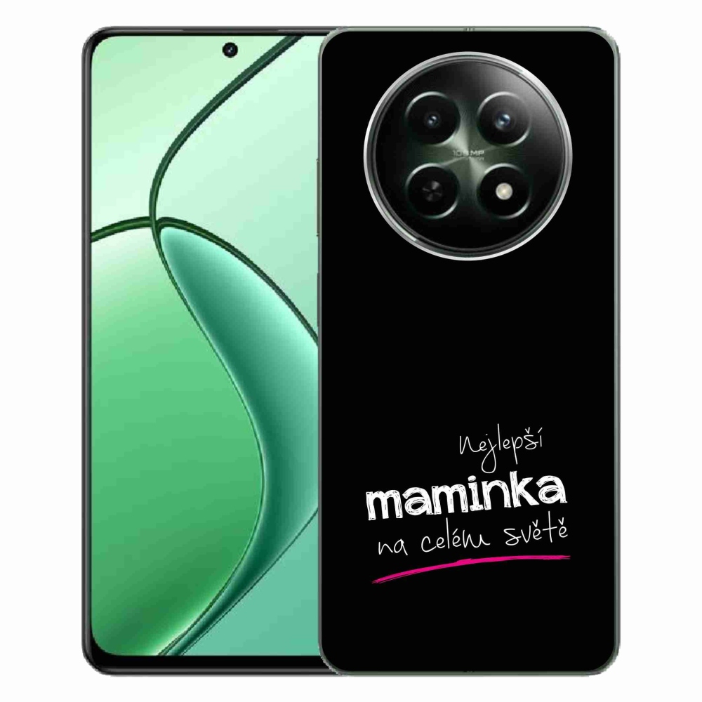 Gél borító mmCase a Realme 12 5G/12x 5G - legjobb anya 4 fekete háttérrel