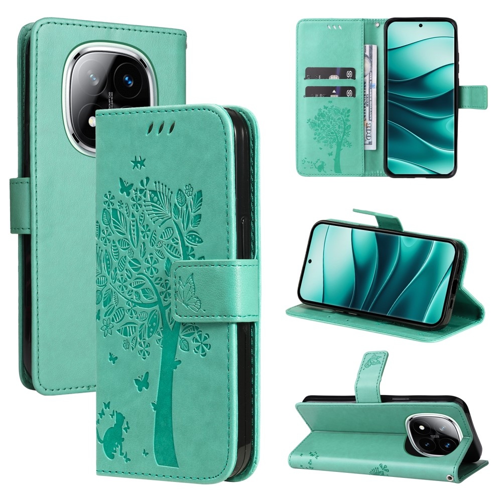 Fák könyve tok Xiaomi Redmi Note 14 Pro 5G/Poco X7 5G/Note 14 Pro+ 5G - teal színben