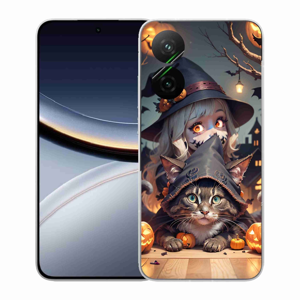 Gél borítás mmCase a Xiaomi Poco F7 5G-hez - boszorkány macskával