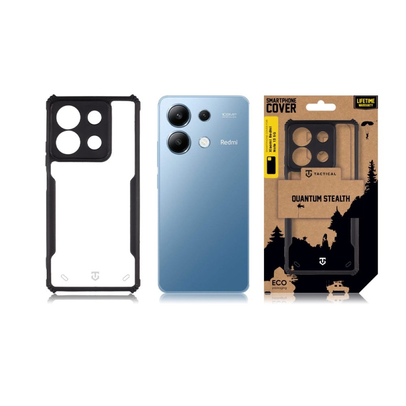 Taktikai Quantum Stealth Cover for Xiaomi Redmi Note 13 5G Clear/Black (átlátszó/fekete)