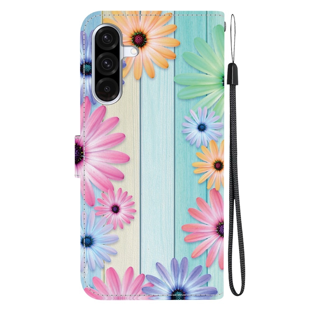 Sokoldalú könyvtáska Samsung Galaxy A36 5G/A56 5G - színes gerbera - Samsung Galaxy A36 5G/A56 5G számára