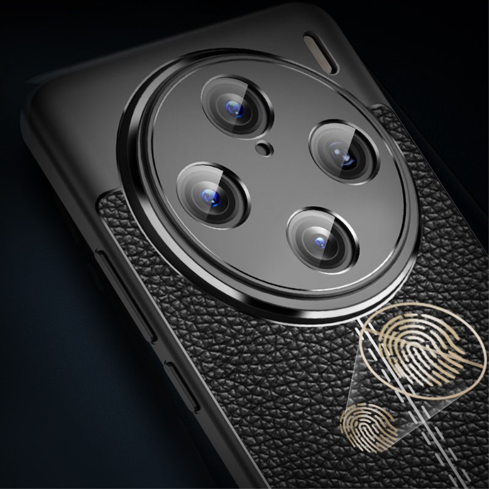 Litchi tartós zselés tok a Vivo X100 Pro 5G készülékhez - fekete