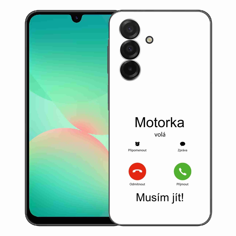 Gél borító mmCase Samsung Galaxy A26 5G - motoros hívások fehér háttérrel