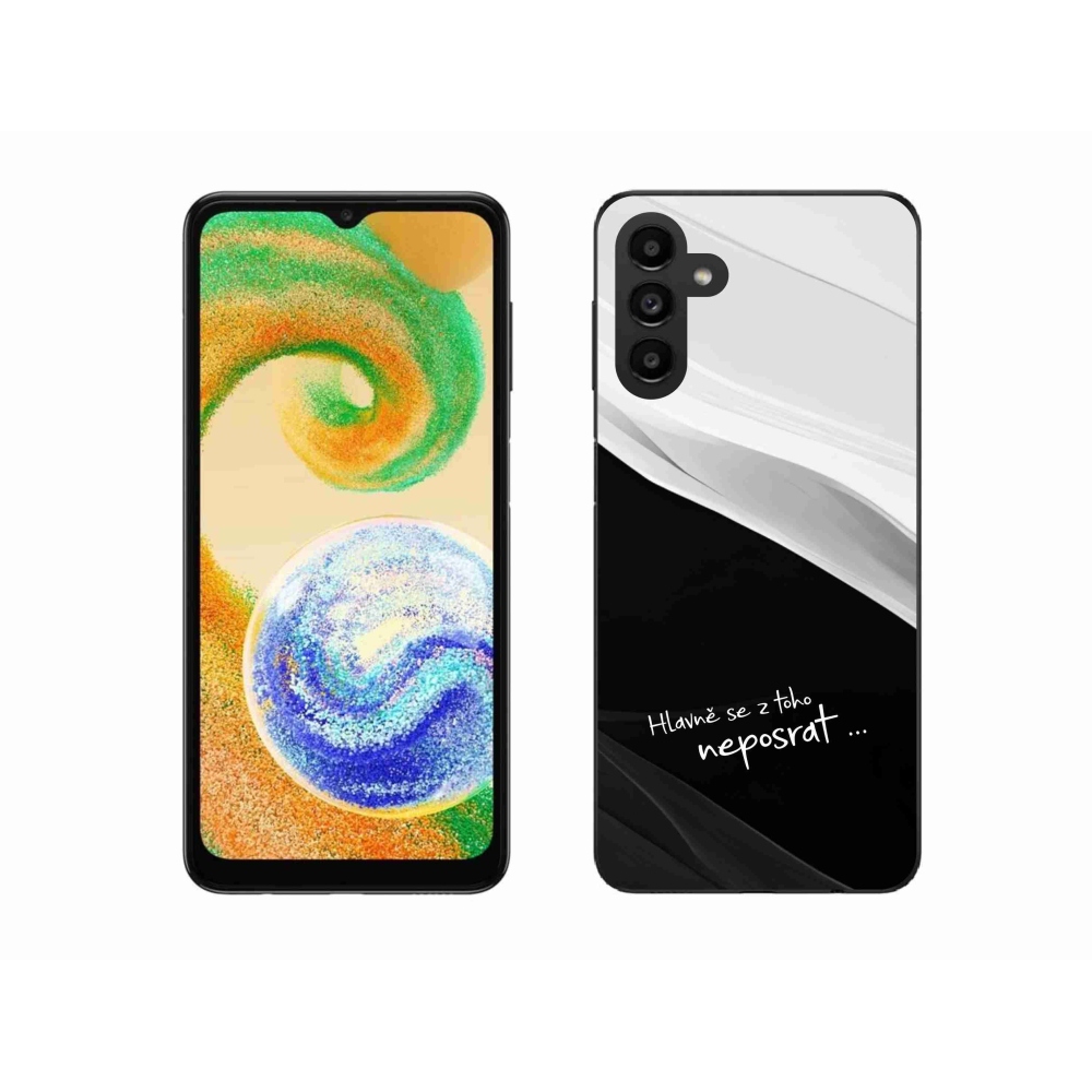 Gél borító mmCase Samsung Galaxy A04s (164.7x76.7x9.1mm) - vicces szöveg 13 fekete-fehér háttérrel