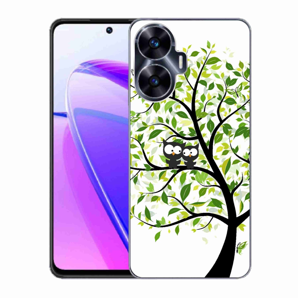 Gél borító mmCase a Realme C55 készülékhez - baglyok a fán