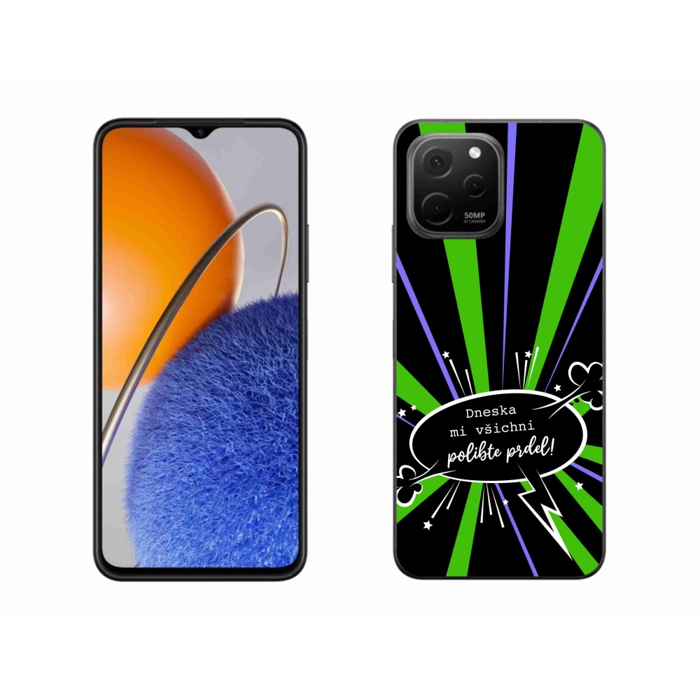 Gél borító mmCase a Huawei Nova Y61 készülékhez - vicces szöveg 15 fekete háttérrel