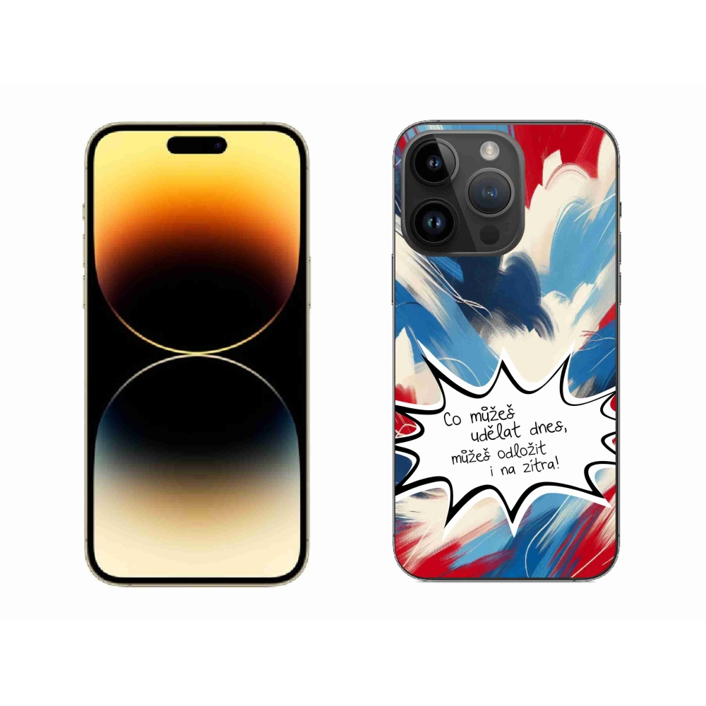 Gél borítás mmCase iPhone 14 Pro Max 6.7 készülékhez - vicces szöveg 9 fehér háttér