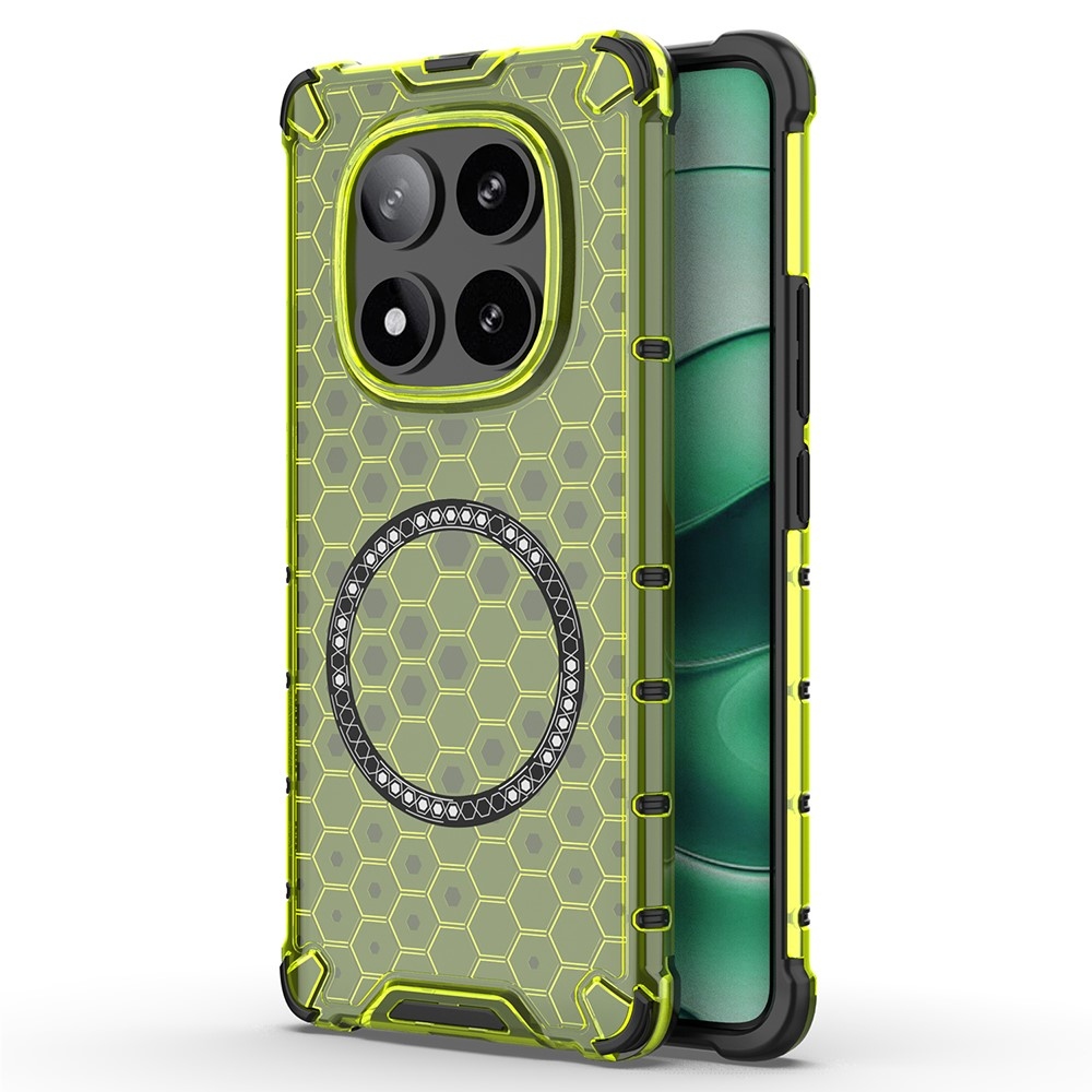 Mézédes, tartós védőburkolat MagSafe-vel a Xiaomi Redmi Note 14 Pro 5G/Poco X7 5G számára - zöld színű