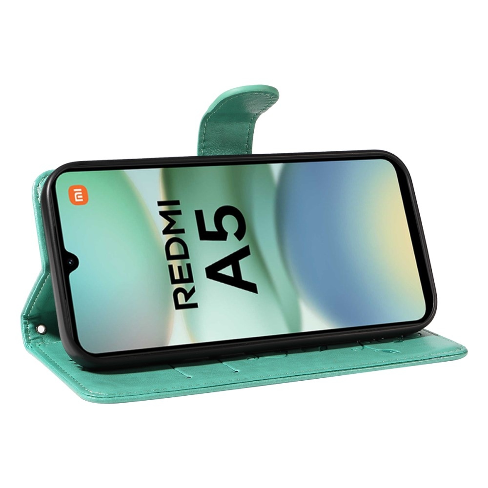 Virágok könyv tok Xiaomi Redmi A5 (173.45x79.35x8.45mm) - teal színű