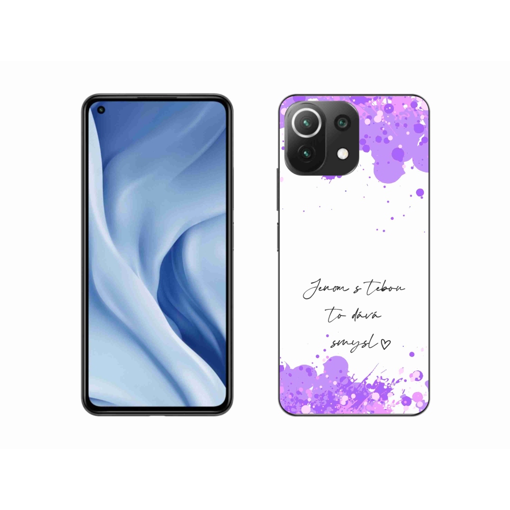 Gél borító mmCase a Xiaomi Mi 11 Lite 4G/5G-hez - szerelmes szöveg fehér háttérrel