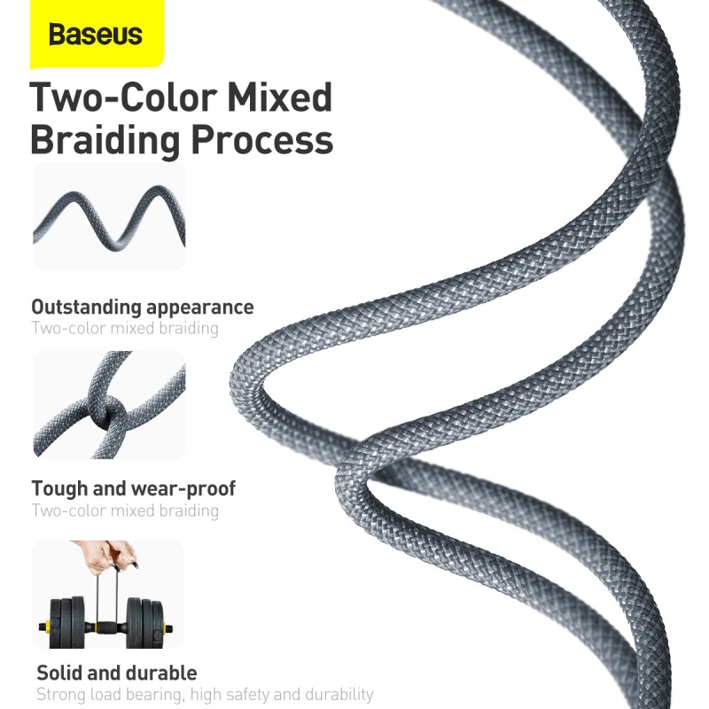 Baseus Dynamic Series Gyors töltő adatkábel USB-C - világítás 20W 2m Slate Gray szürke