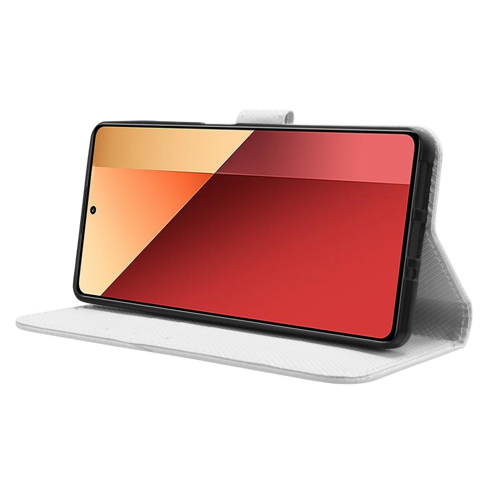 Gyémánt könyv tok Xiaomi Redmi Note 14S/Note 13 Pro 4G/Poco M6 Pro - fehér