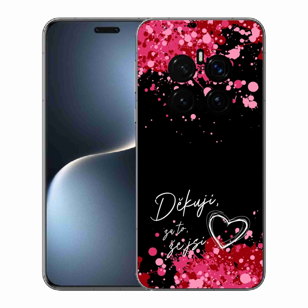 Gél borítás mmCase a Honor Magic 7 Pro 5G készülékhez - text in love 2 fekete háttér