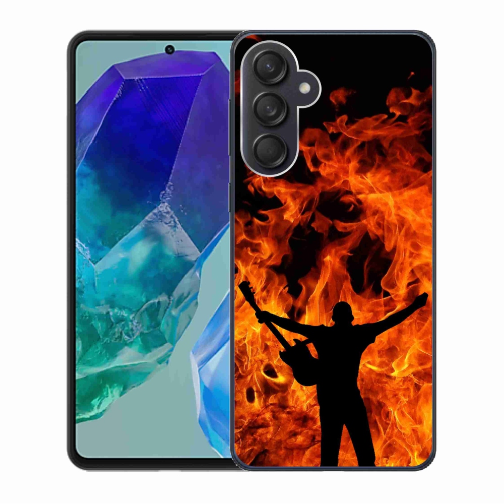 Gél borítás mmCase Samsung Galaxy M55 5G - zenész és tűz