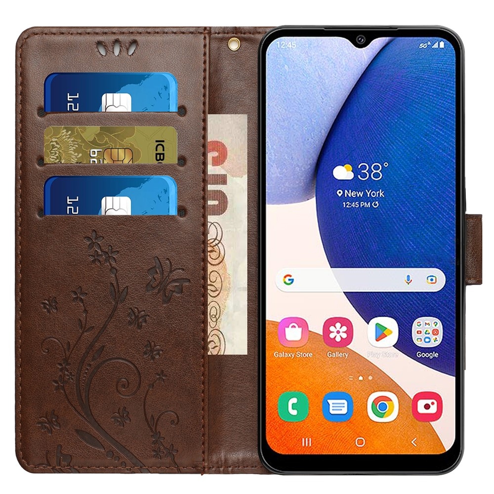 Virágok könyv tok Samsung Galaxy S23 FE készülékhez - barna