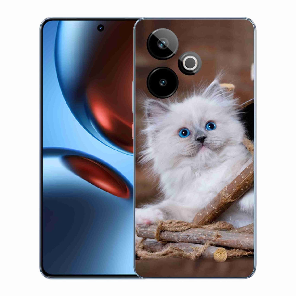 Gél borítás mmCase a Realme GT 7 5G/GT 7T 5G számára - fehér cica