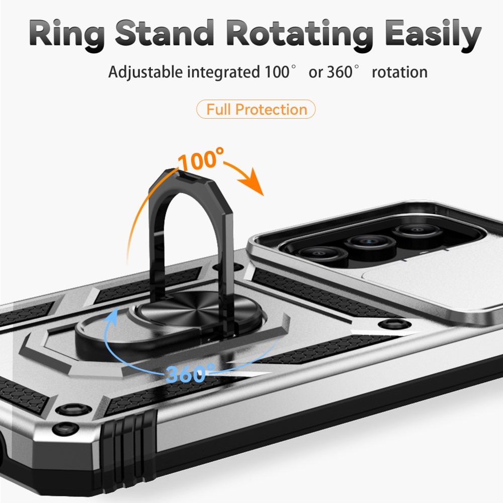 Csúszásálló hibrid borítás Samsung Galaxy A55 5G készülékhez - ezüst színű