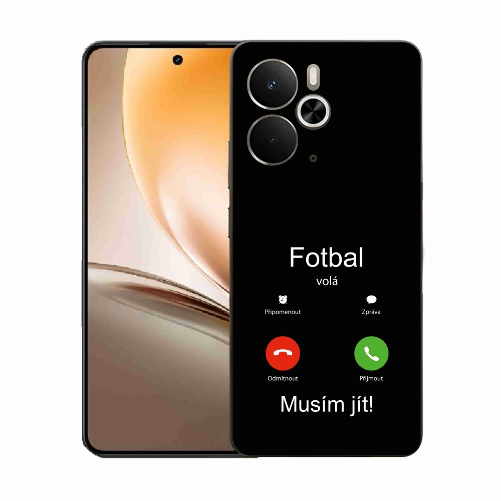 Gél borítás mmCase a Realme 14 5G/14T 5G-n - futballhívások fekete háttérrel