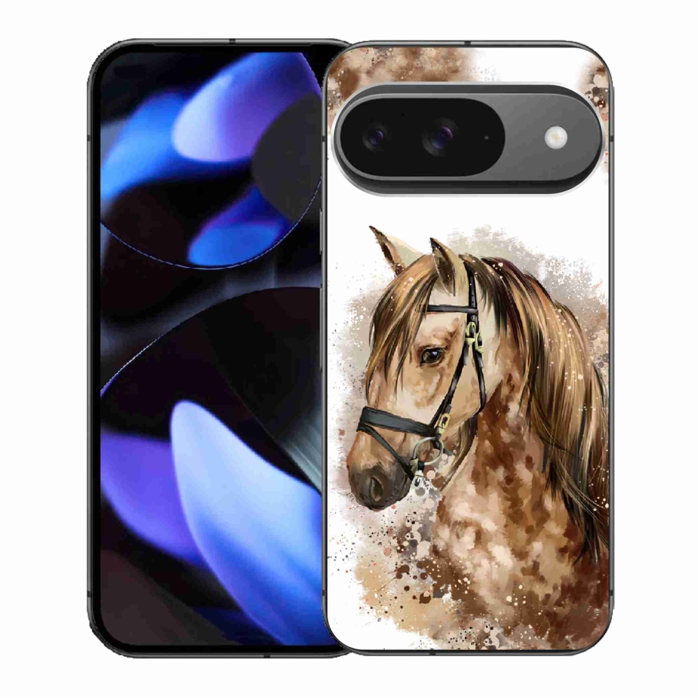 Zselés borítás mmCase a Google Pixel 9/9 Pro számára - barna rajzfilm ló