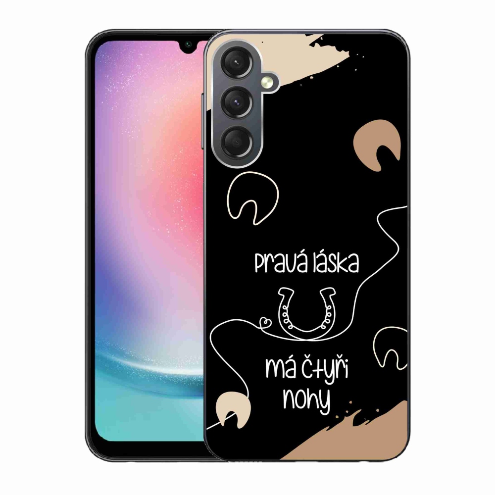Gél borítás mmCase Samsung Galaxy A24 készülékhez - ló motívum fekete háttér