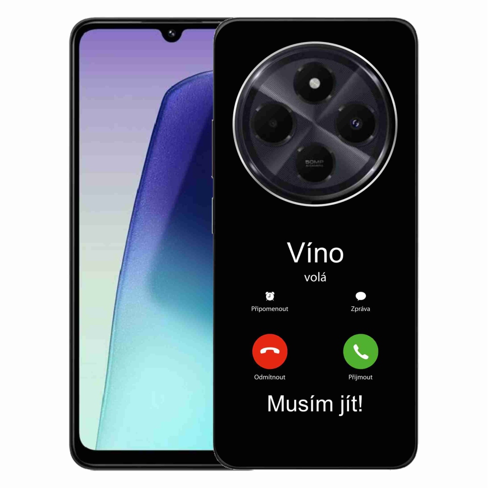 Gél borítás mmCase a Xiaomi Redmi 14C/Poco C75-hez - bor hívja fekete háttérrel